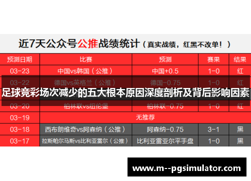 足球竞彩场次减少的五大根本原因深度剖析及背后影响因素